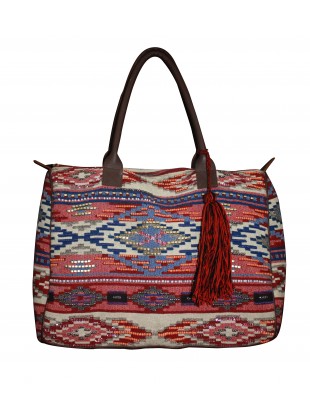 embellished jacquard bag